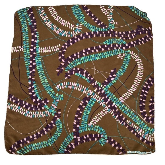vintage louis feraud designer silk scarf neckerchief square hand rolled art 60s - Picture 2 of 8